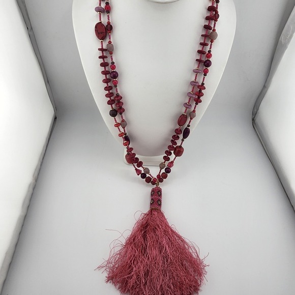 Nwt‎ Chicos Mirai Summerberry Tassel Necklace - Picture 1 of 5